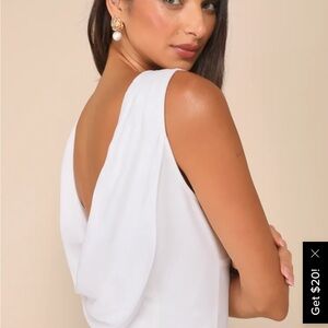 NWT Elegant White Draped Back Dress